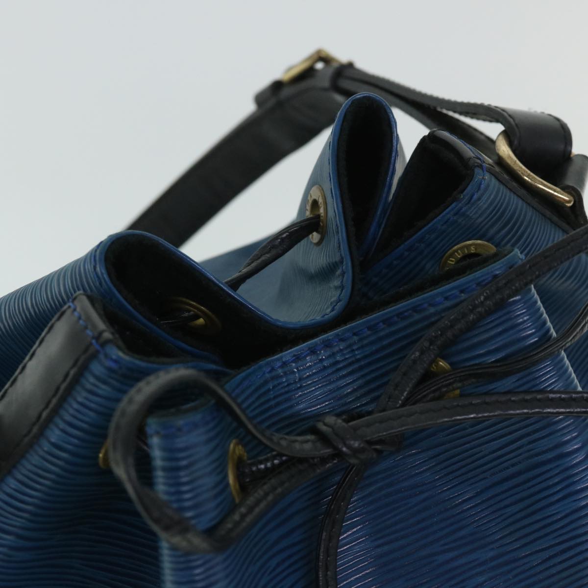 LOUIS VUITTON Epi Petit Noe Shoulder Bag Bicolor Black Blue M44152 bs8444