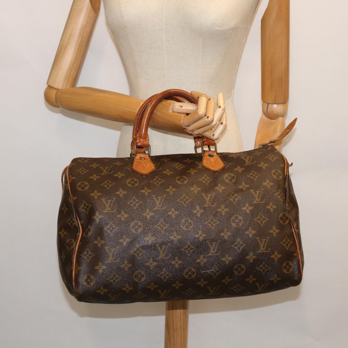 LOUIS VUITTON Monogram Speedy 35 Hand Bag M41524 LV bs8445