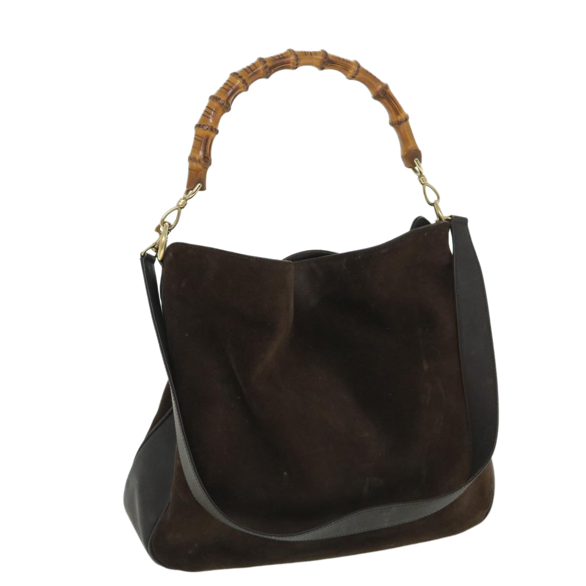Luxury Gucci Bamboo Shoulder Bag Leather 2way Brown 001 3444 1577  bs8481
