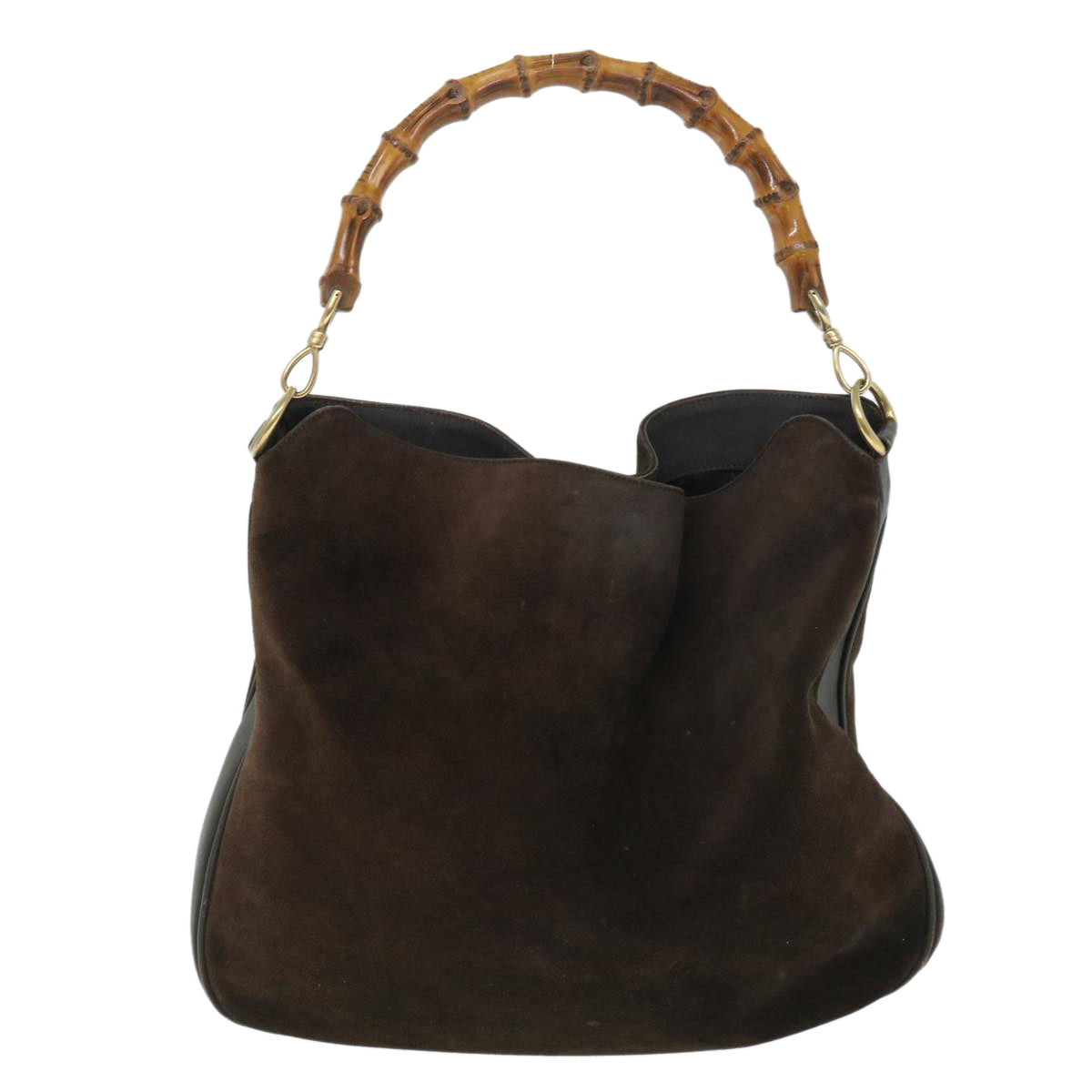 Luxury Gucci Bamboo Shoulder Bag Leather 2way Brown 001 3444 1577  bs8481