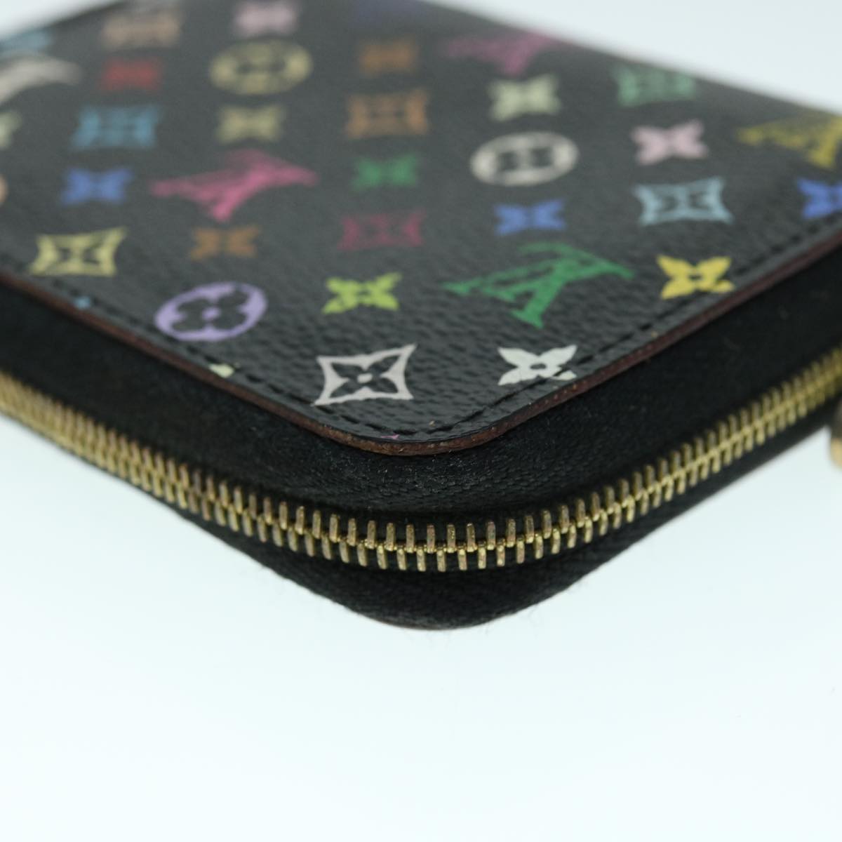 LOUIS VUITTON Monogram Multicolor Zippy Coin Purse  Black M93740 LV bs8501
