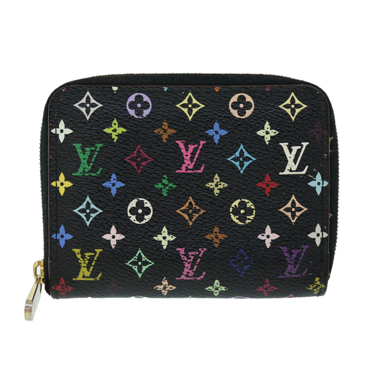 LOUIS VUITTON Monogram Multicolor Zippy Coin Purse  Black M93740 LV bs8501