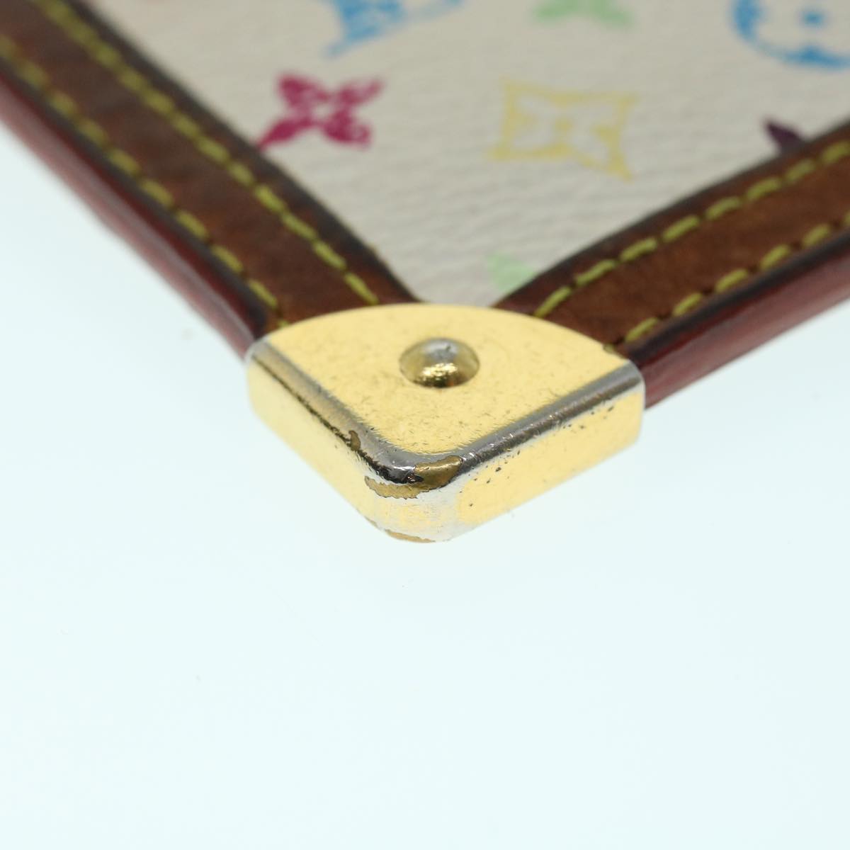LOUIS VUITTON Monogram Multicolor Pochette Cles Purse White M92655 bs8505