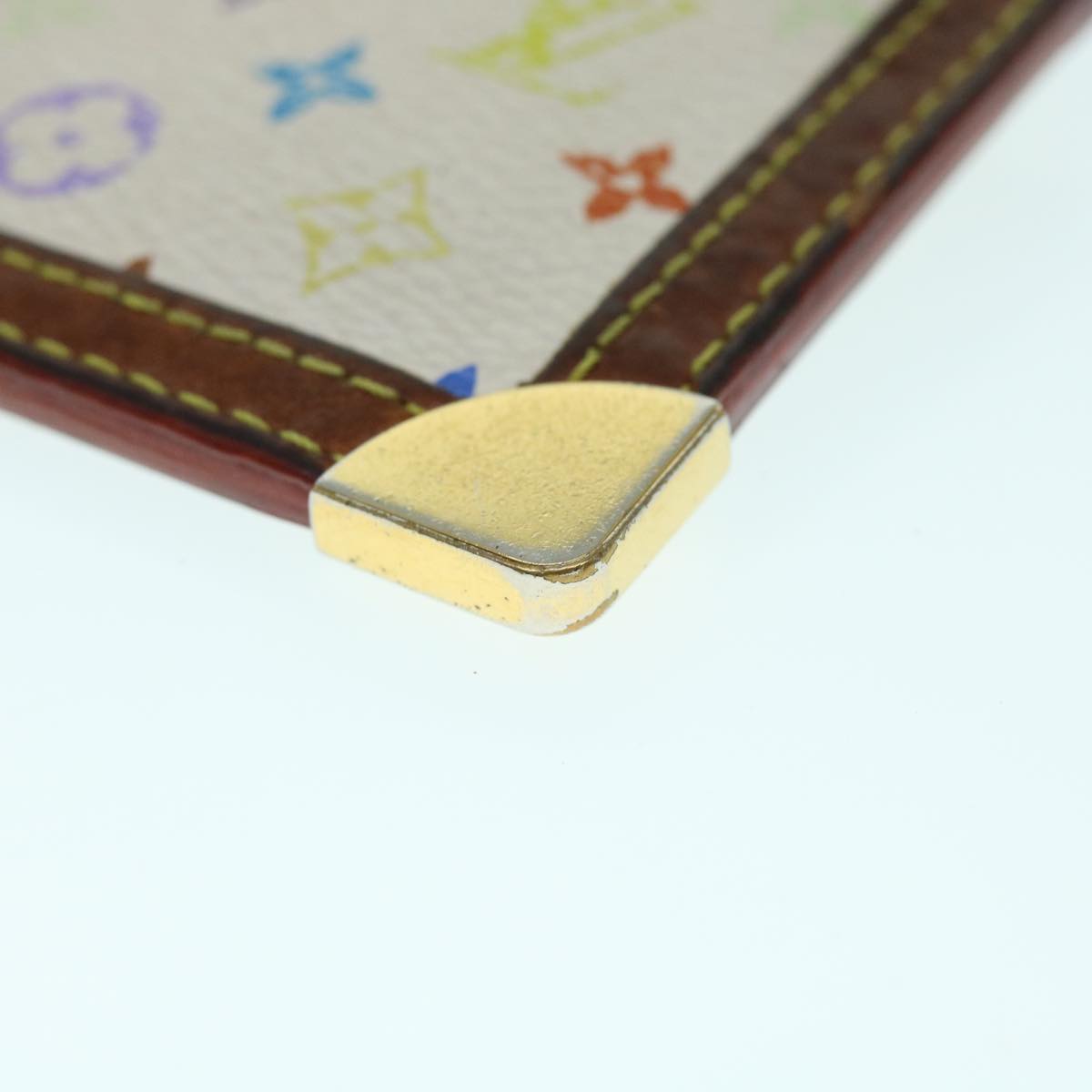 LOUIS VUITTON Monogram Multicolor Pochette Cles Purse White M92655 bs8505