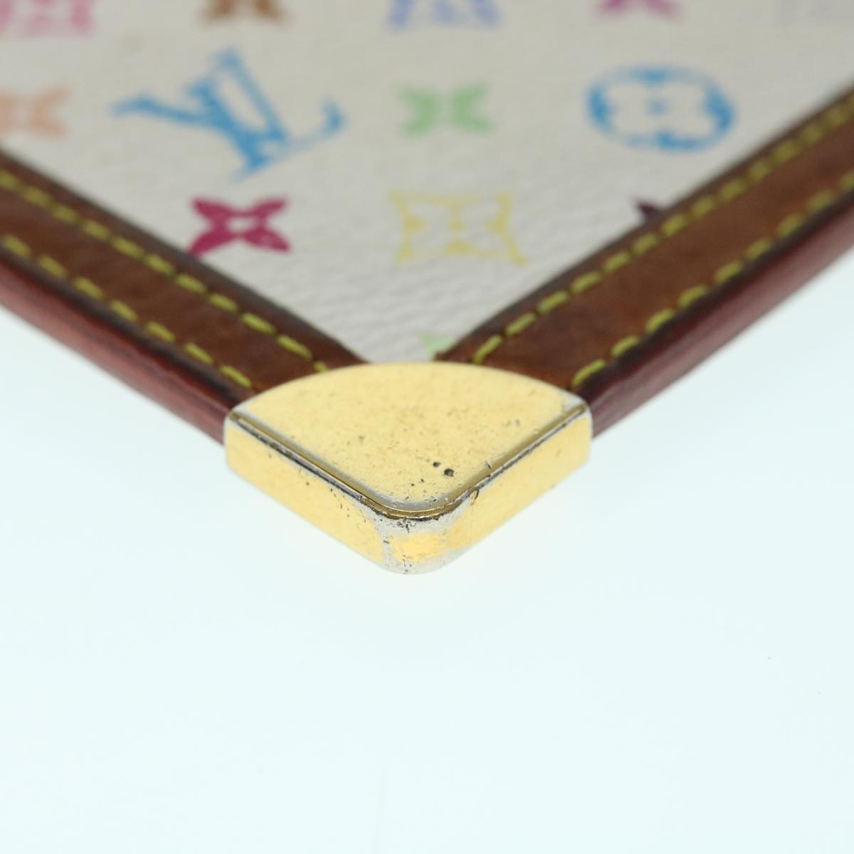 LOUIS VUITTON Monogram Multicolor Pochette Cles Purse White M92655 bs8505