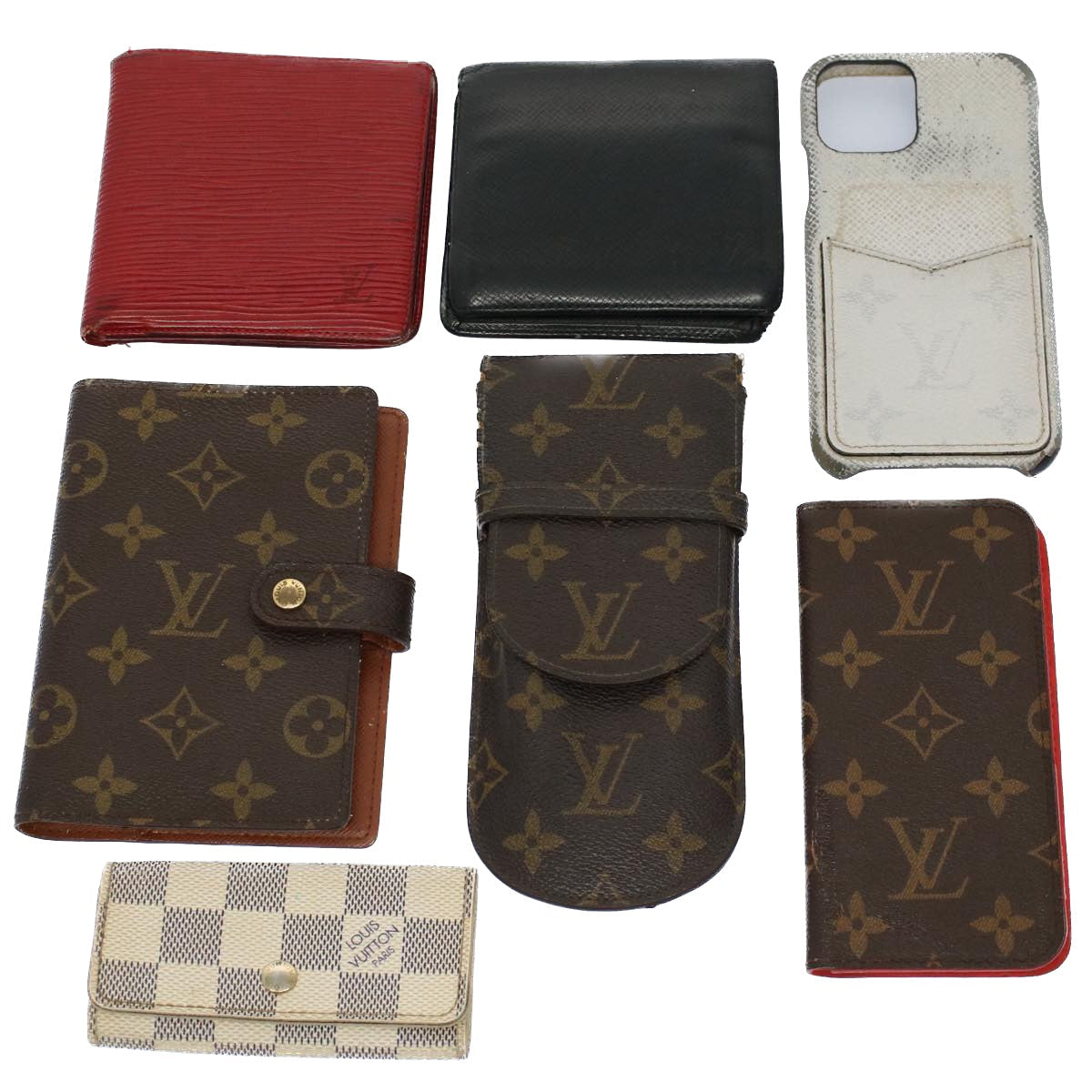 LOUIS VUITTON Monogram Damier Azur Key iPhone Case Wallet 7Set LV bs8512