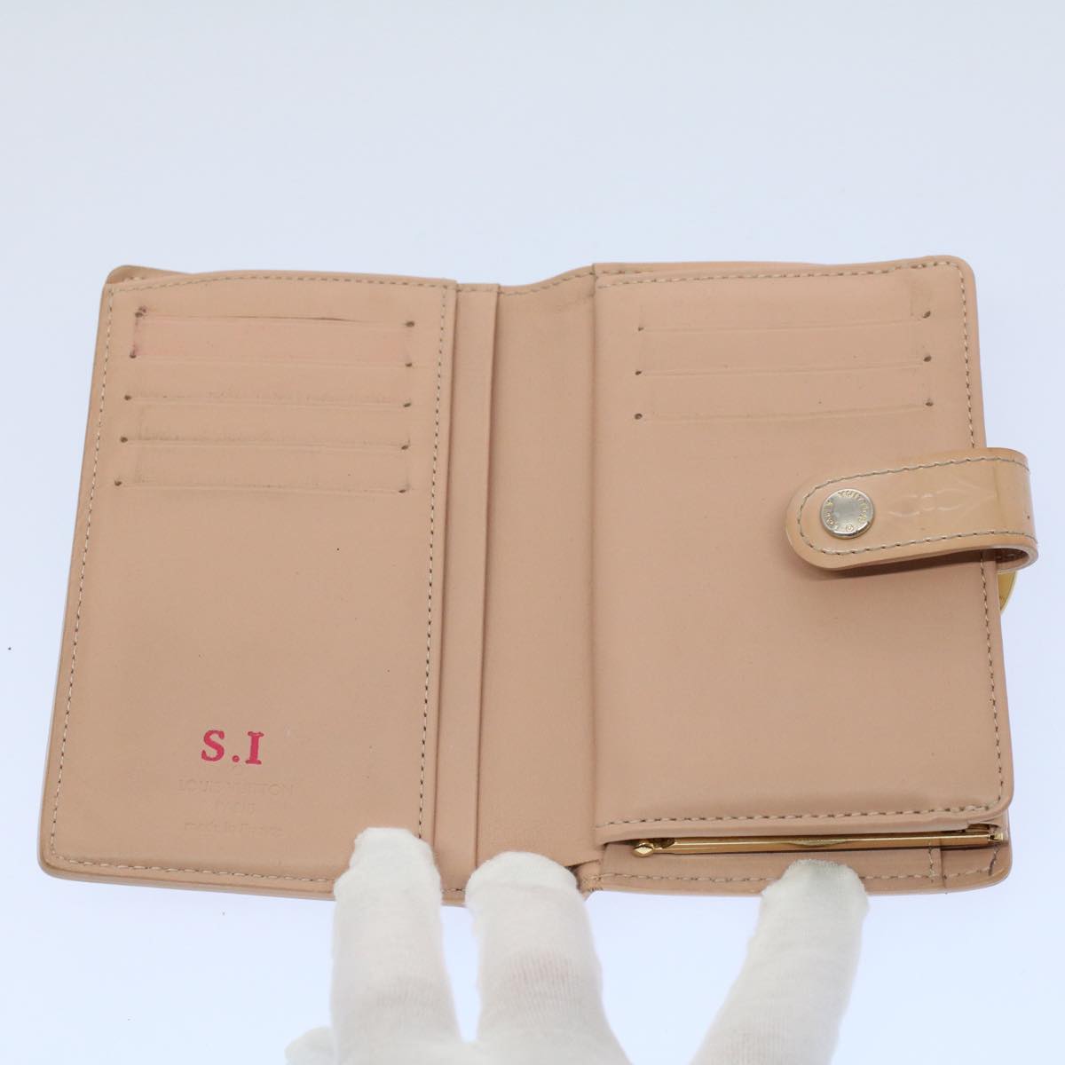 LOUIS VUITTON Monogram Vernis Key Case Wallet 5Set Beige Red LV bs8513