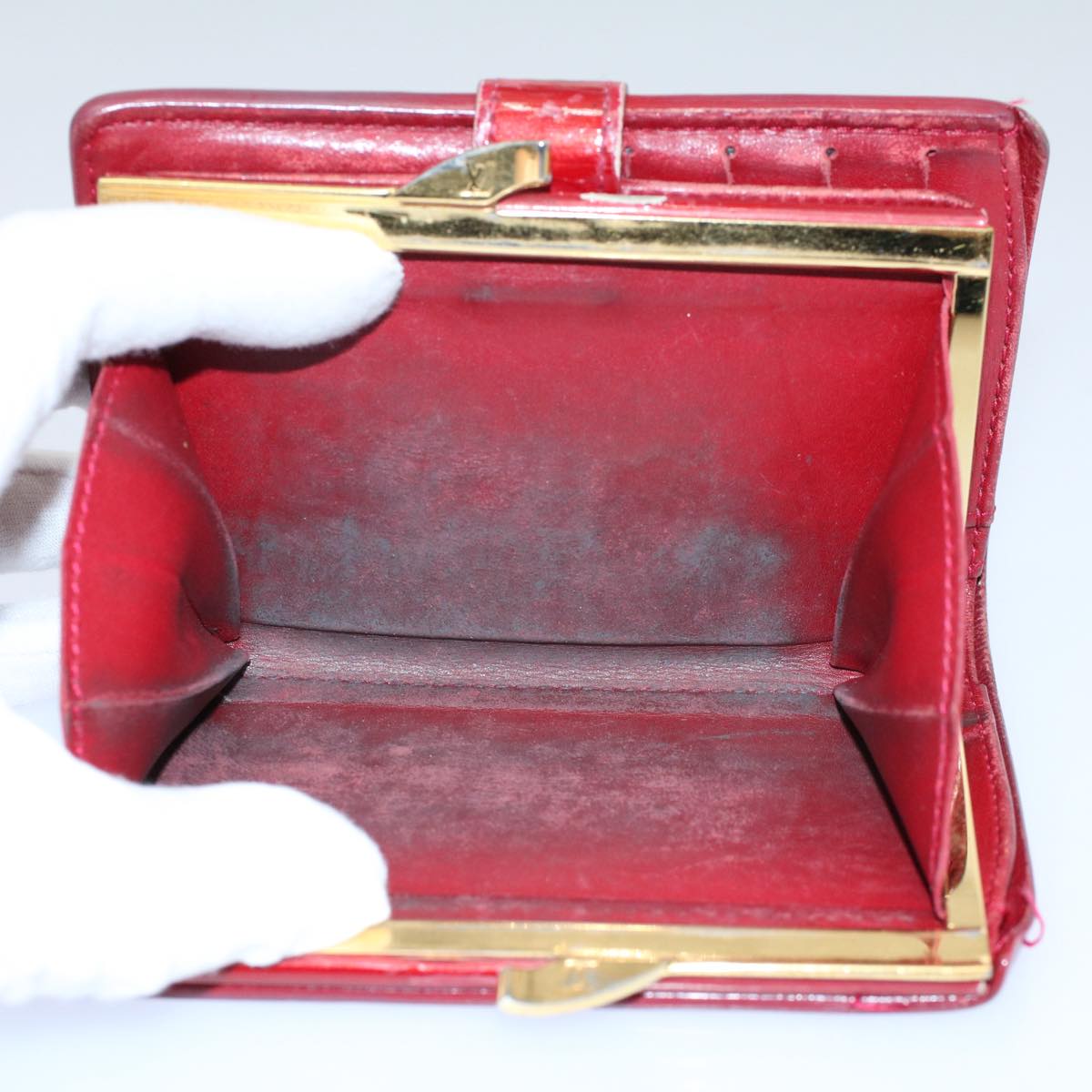 LOUIS VUITTON Monogram Vernis Key Case Wallet 5Set Beige Red LV bs8513