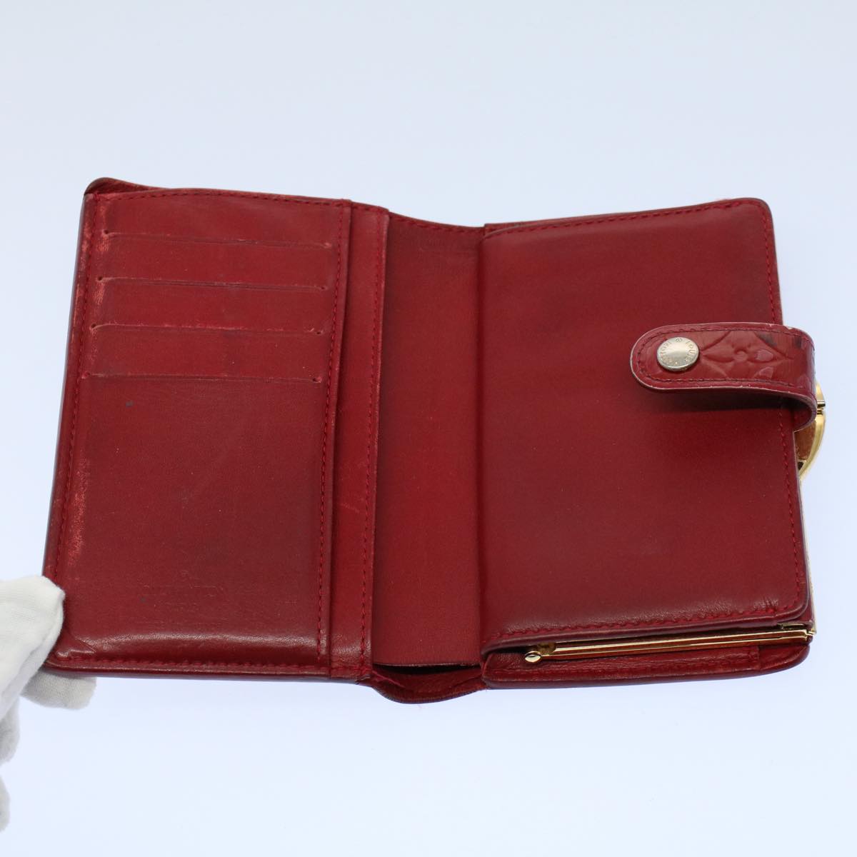 LOUIS VUITTON Monogram Vernis Key Case Wallet 5Set Beige Red LV bs8513