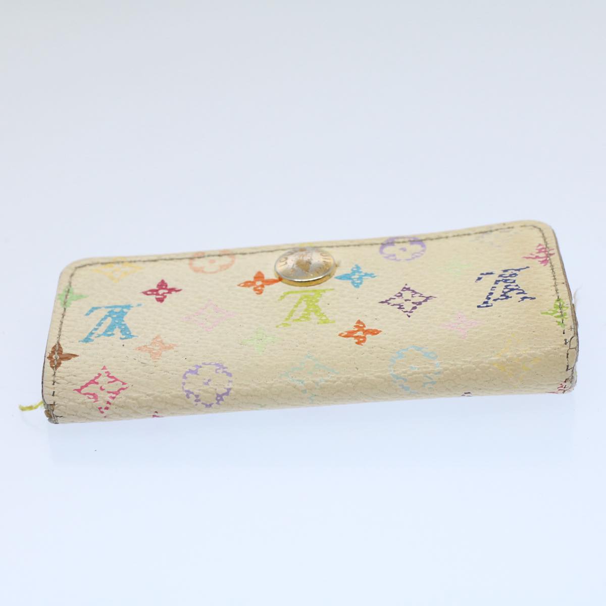 LOUIS VUITTON Monogram Multicolor Wallet Key Case 4Set White Black bs8515