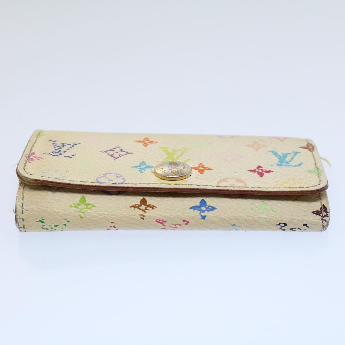 LOUIS VUITTON Monogram Multicolor Wallet Key Case 4Set White Black bs8515