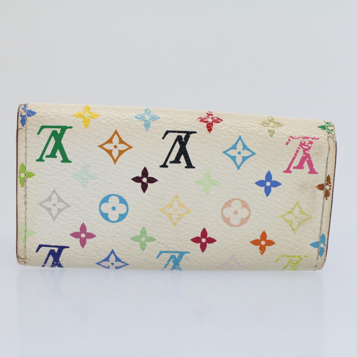 LOUIS VUITTON Monogram Multicolor Wallet Key Case 4Set White Black bs8515