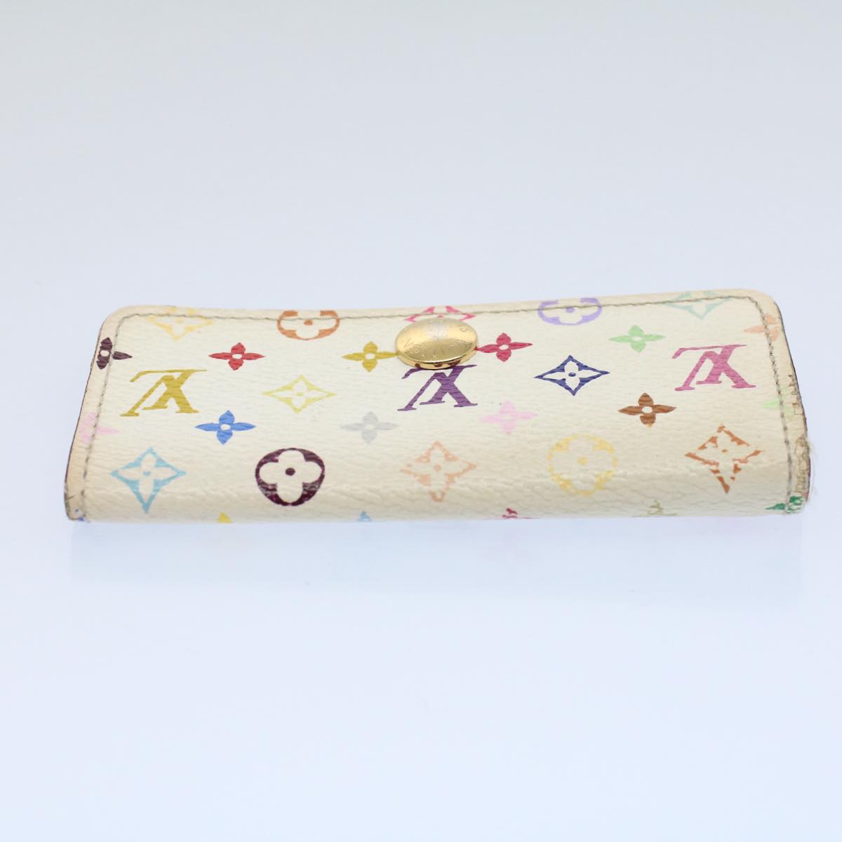 LOUIS VUITTON Monogram Multicolor Wallet Key Case 4Set White Black bs8515