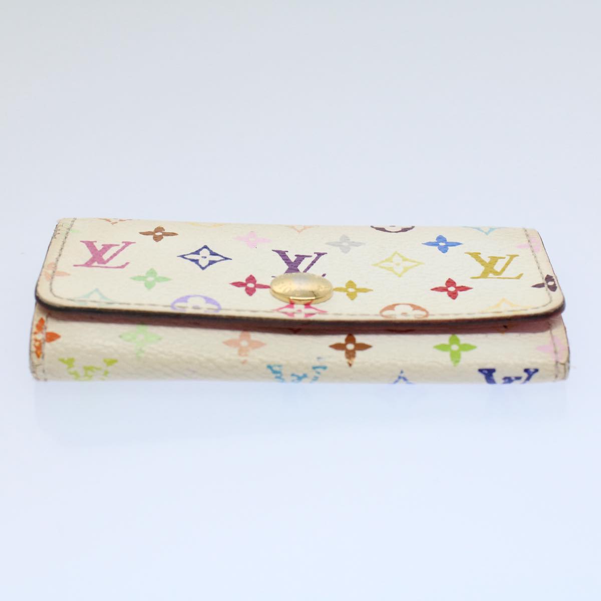 LOUIS VUITTON Monogram Multicolor Wallet Key Case 4Set White Black bs8515