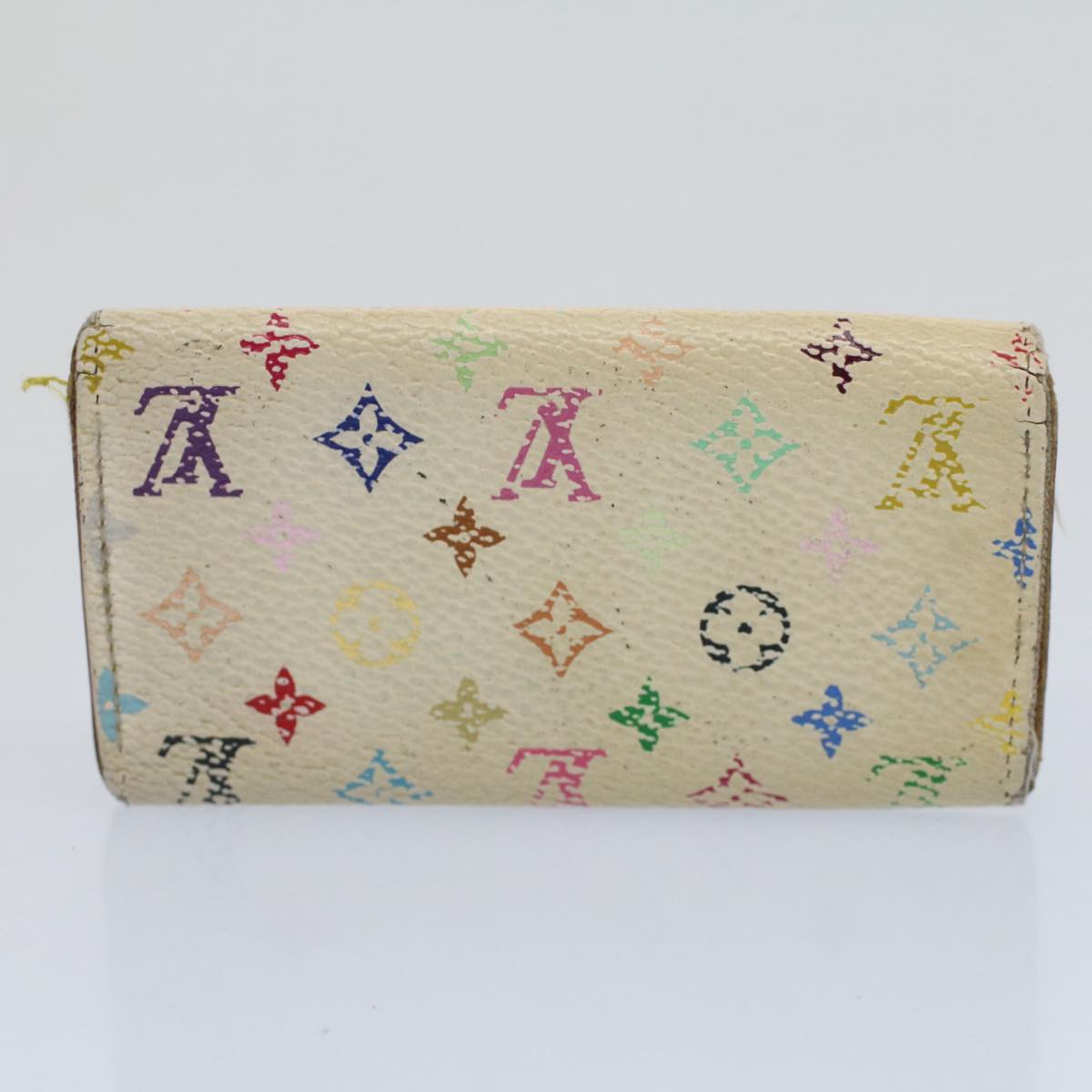 LOUIS VUITTON Monogram Multicolor Wallet Key Case 4Set White Black bs8515