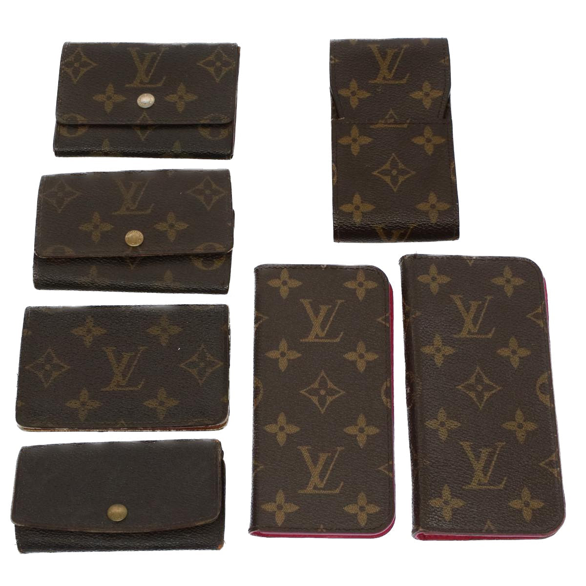 LOUIS VUITTON Monogram iPhone Card Case Cigarette Case Key Case 7Set bs8516