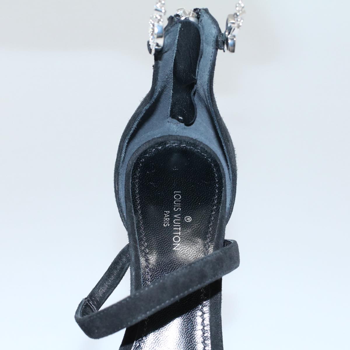 LOUIS VUITTON High Heels Suede 35 Black NL0198 LV bs8517