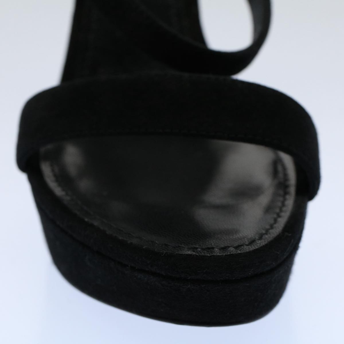 LOUIS VUITTON High Heels Suede 35 Black NL0198 LV bs8517