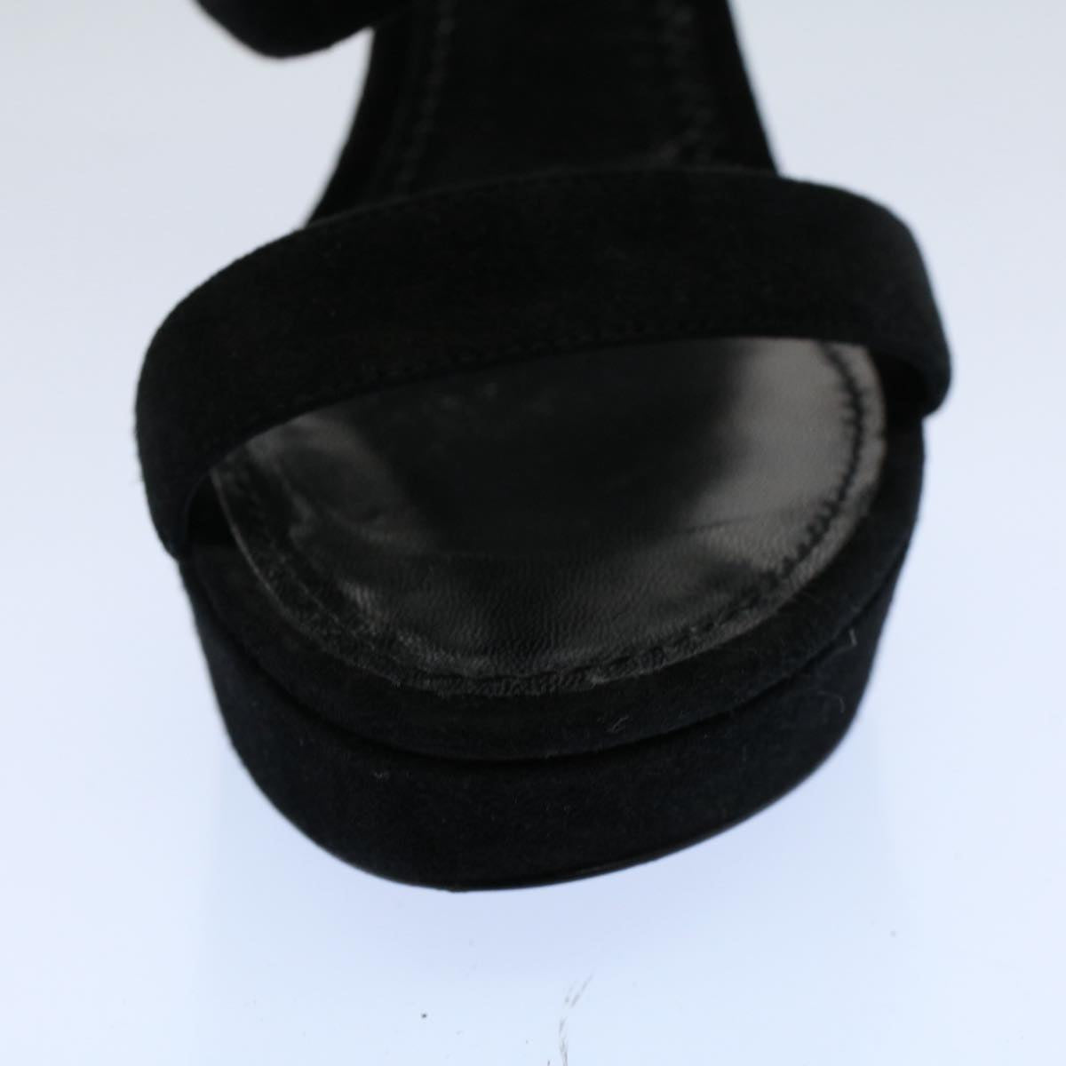 LOUIS VUITTON High Heels Suede 35 Black NL0198 LV bs8517