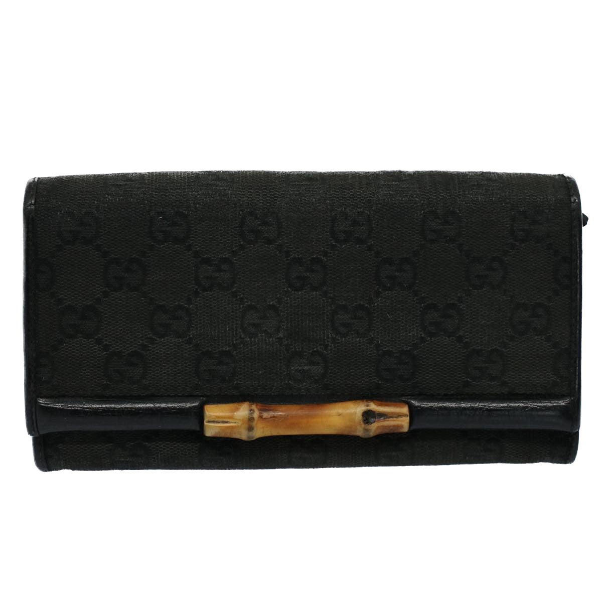 Luxury Gucci GG Canvas Web Sherry Line Wallet Leather Canvas 6Set Black  bs8523