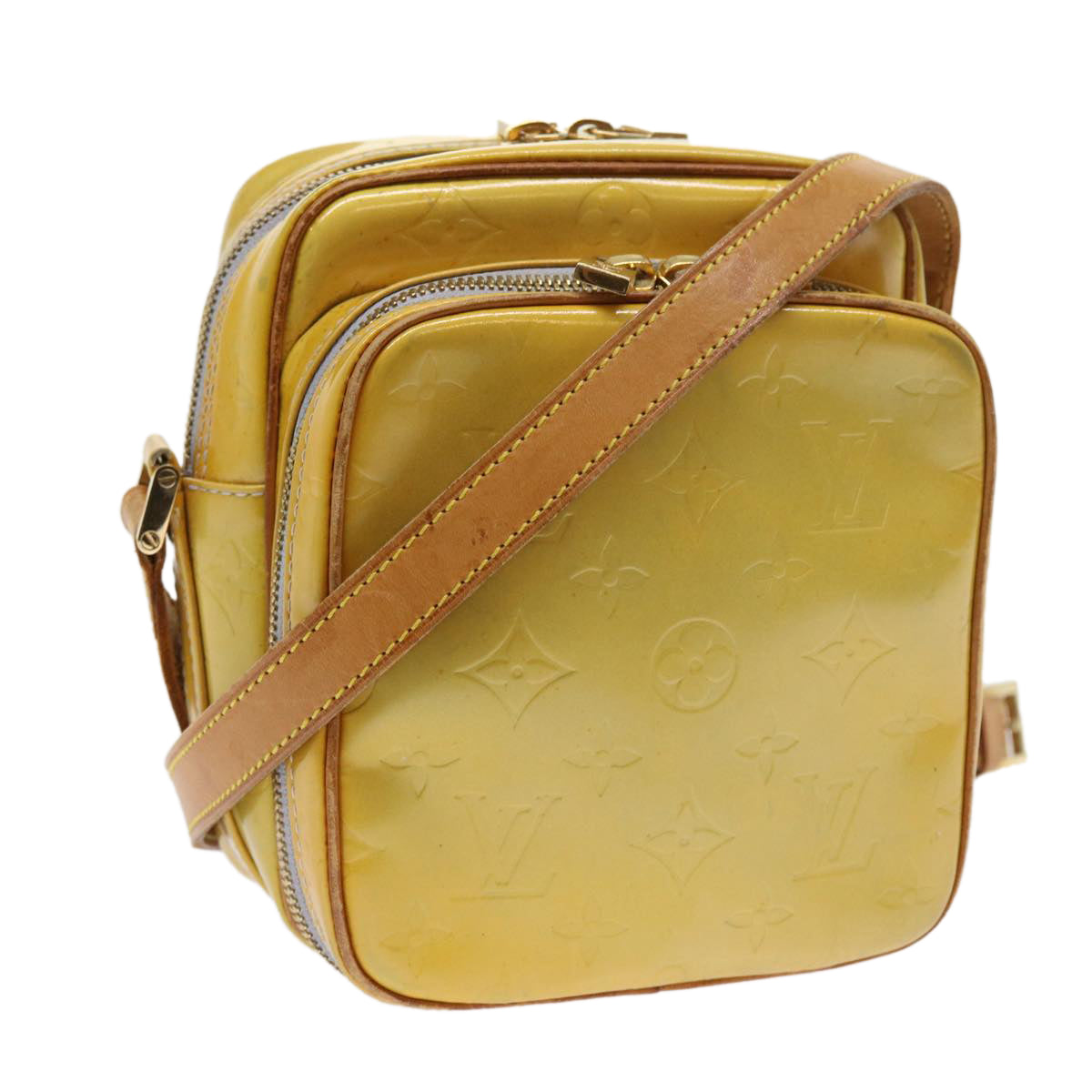 LOUIS VUITTON Monogram Vernis Wooster Shoulder Bag Gris M91036 LV bs8529