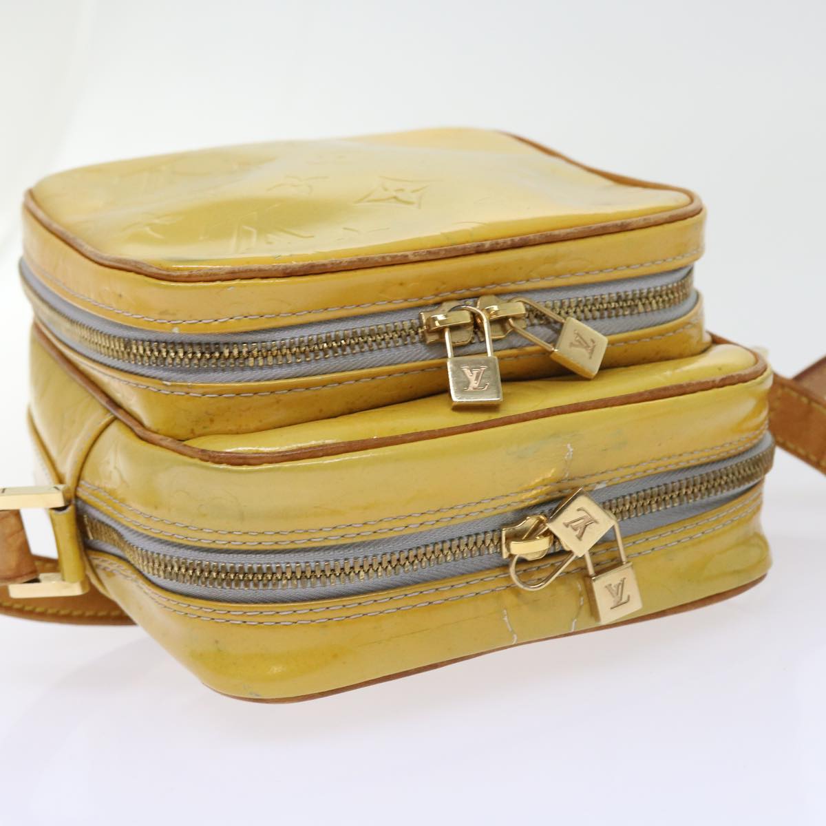 LOUIS VUITTON Monogram Vernis Wooster Shoulder Bag Gris M91036 LV bs8529