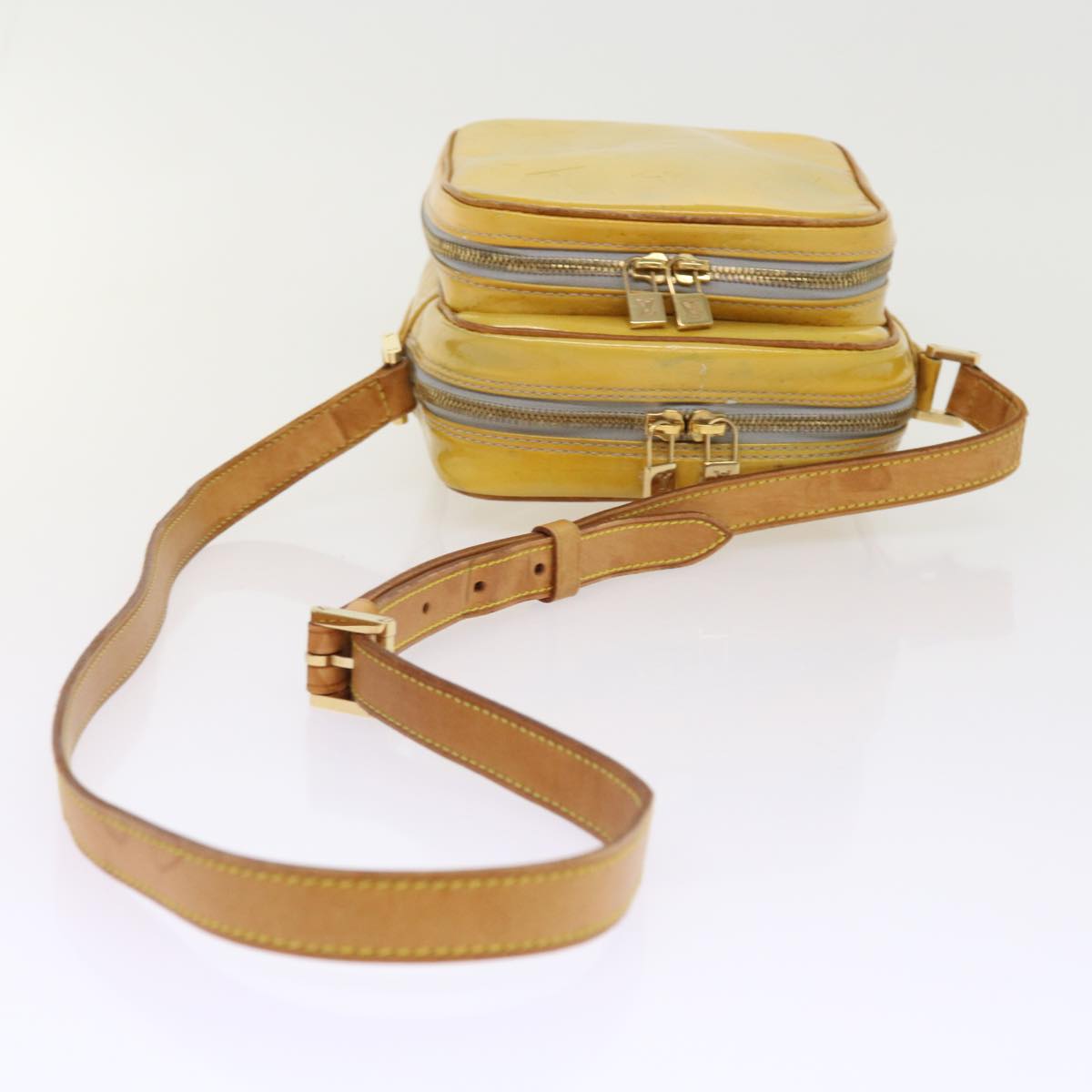 LOUIS VUITTON Monogram Vernis Wooster Shoulder Bag Gris M91036 LV bs8529