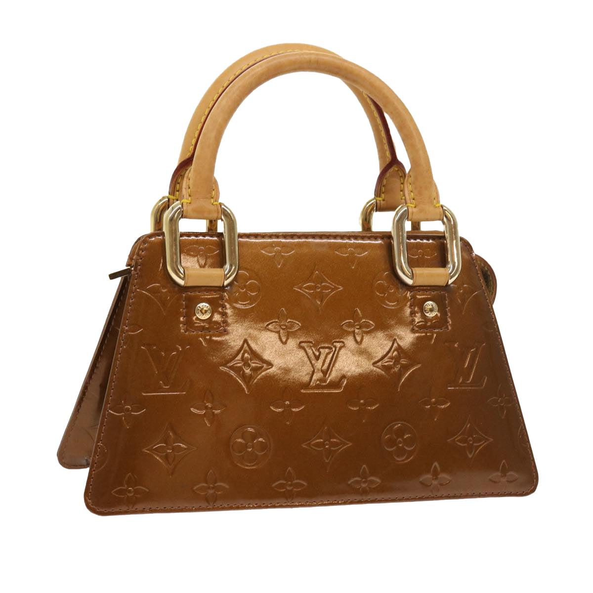 LOUIS VUITTON Monogram Vernis Mini Forsythe Hand Bag Bronze M91120 bs8575