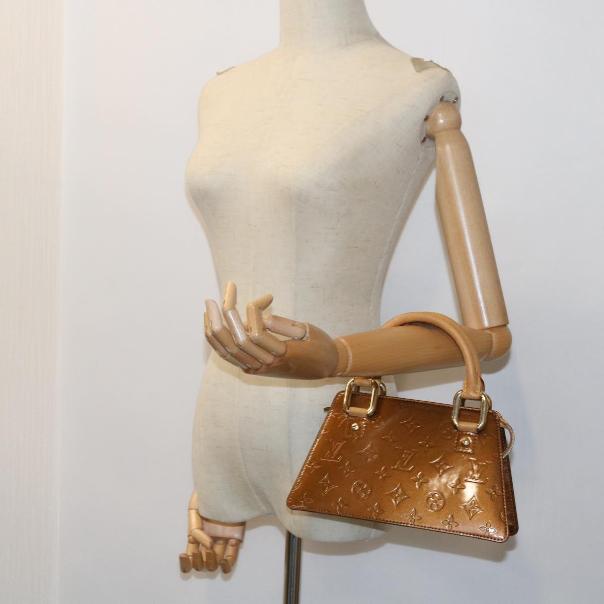 LOUIS VUITTON Monogram Vernis Mini Forsythe Hand Bag Bronze M91120 bs8575