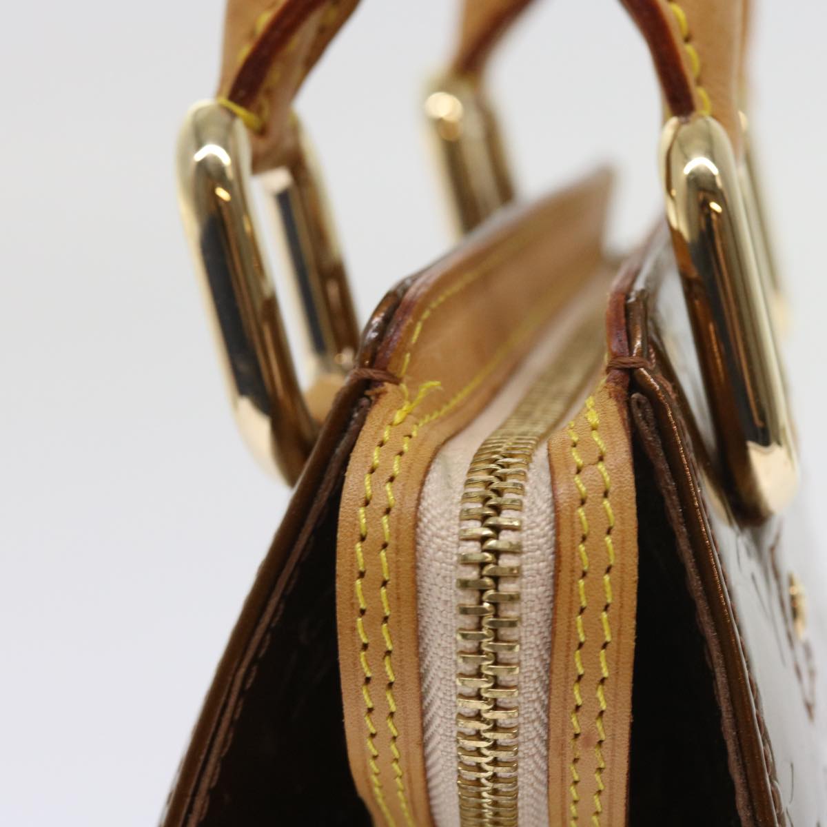 LOUIS VUITTON Monogram Vernis Mini Forsythe Hand Bag Bronze M91120 bs8575