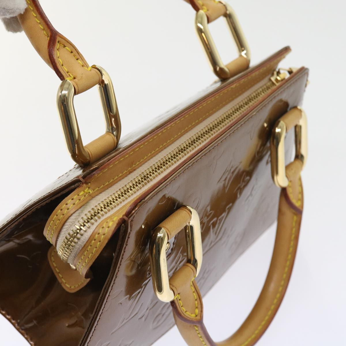 LOUIS VUITTON Monogram Vernis Mini Forsythe Hand Bag Bronze M91120 bs8575