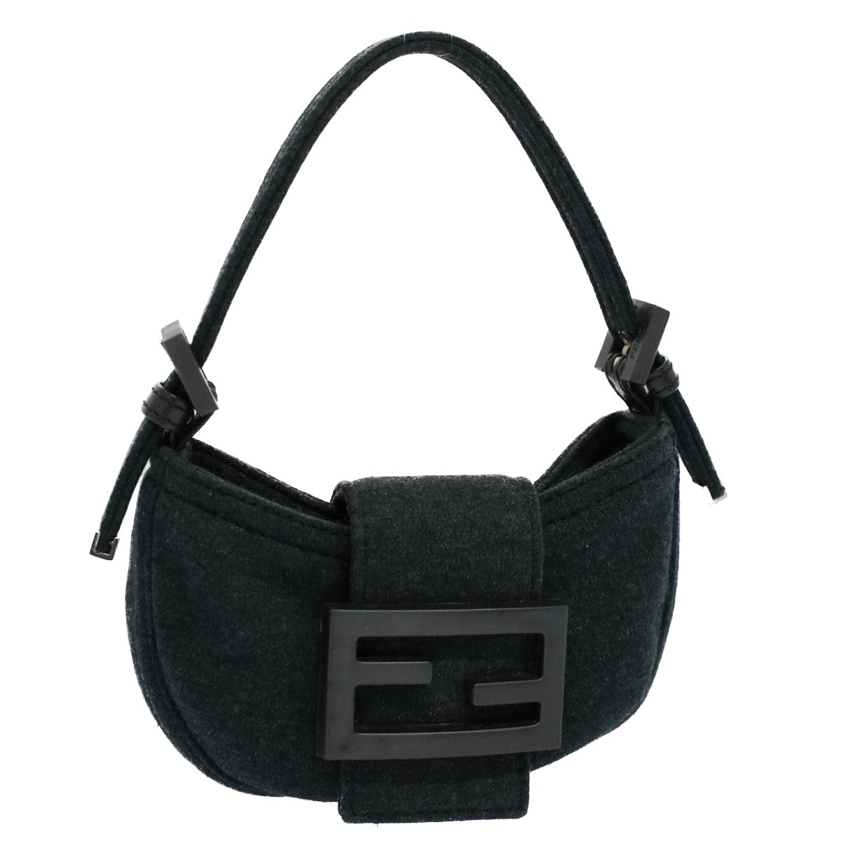 Luxury FendiMini Mamma Baguette Pouch Cotton Graybs8606