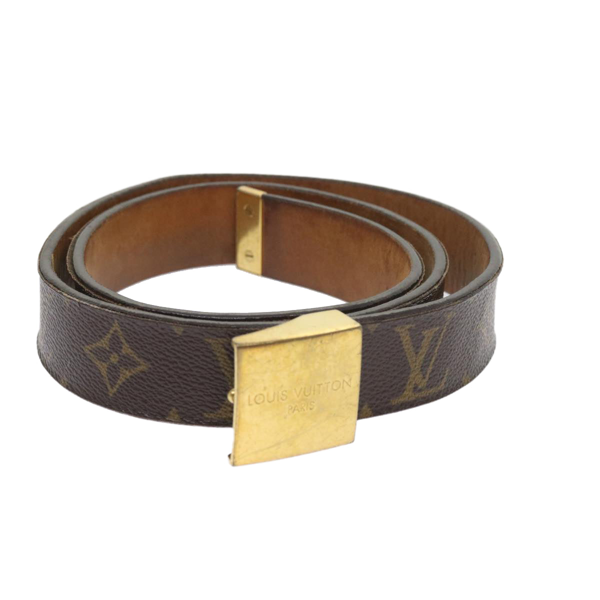 LOUIS VUITTON Monogram Ceinture Carre Belt 29.5""-34.3"" M6800 LV bs8625