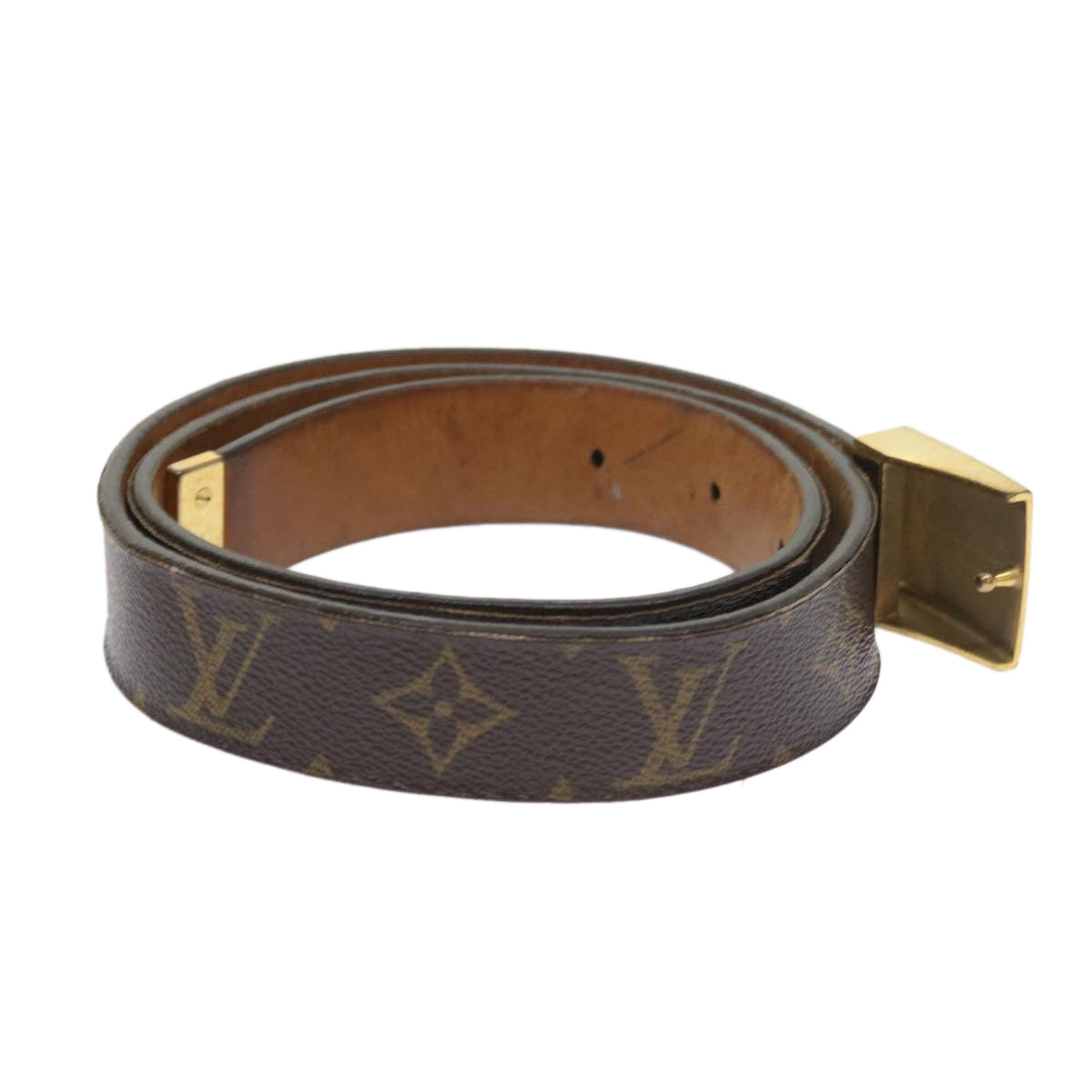 LOUIS VUITTON Monogram Ceinture Carre Belt 29.5""-34.3"" M6800 LV bs8625