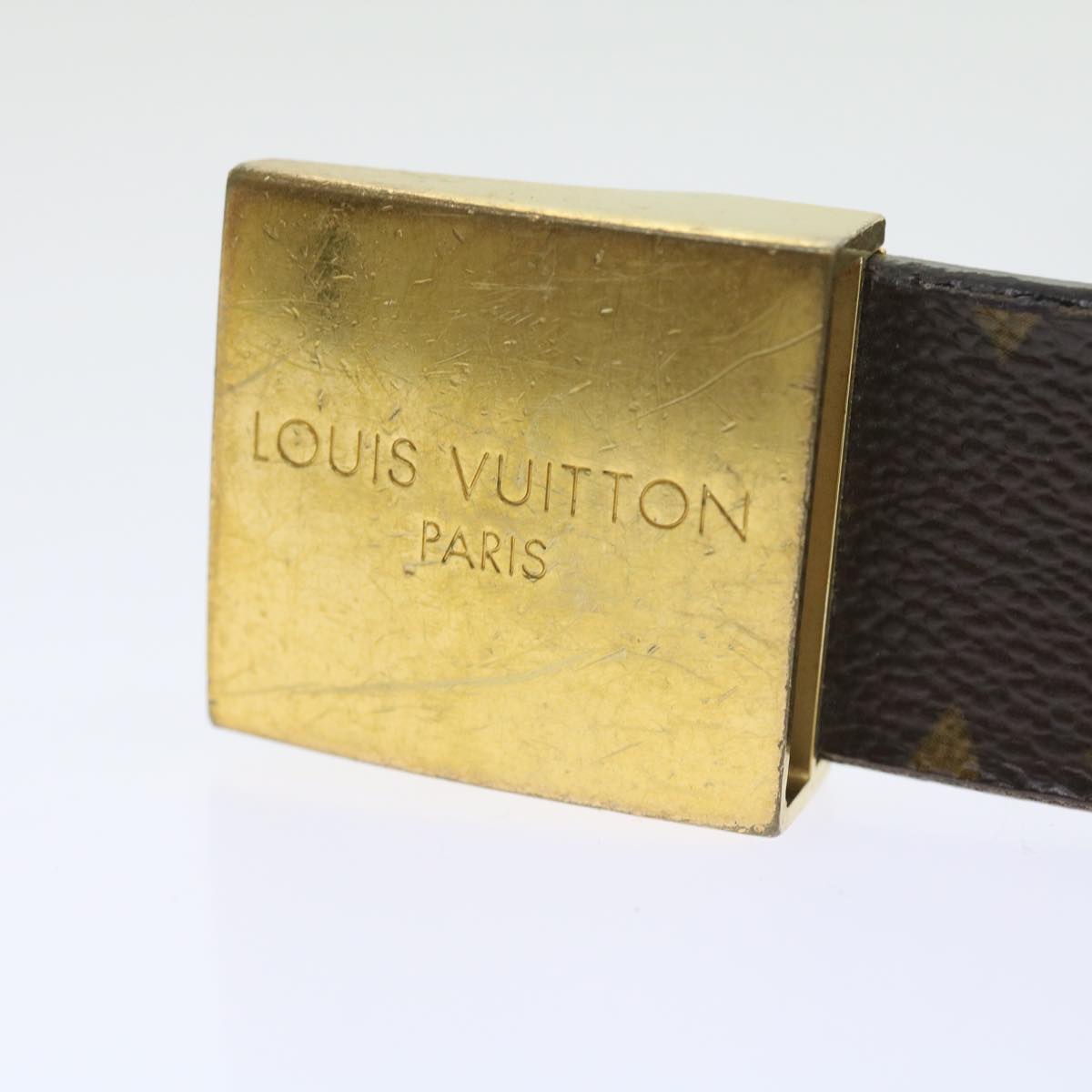 LOUIS VUITTON Monogram Ceinture Carre Belt 29.5""-34.3"" M6800 LV bs8625