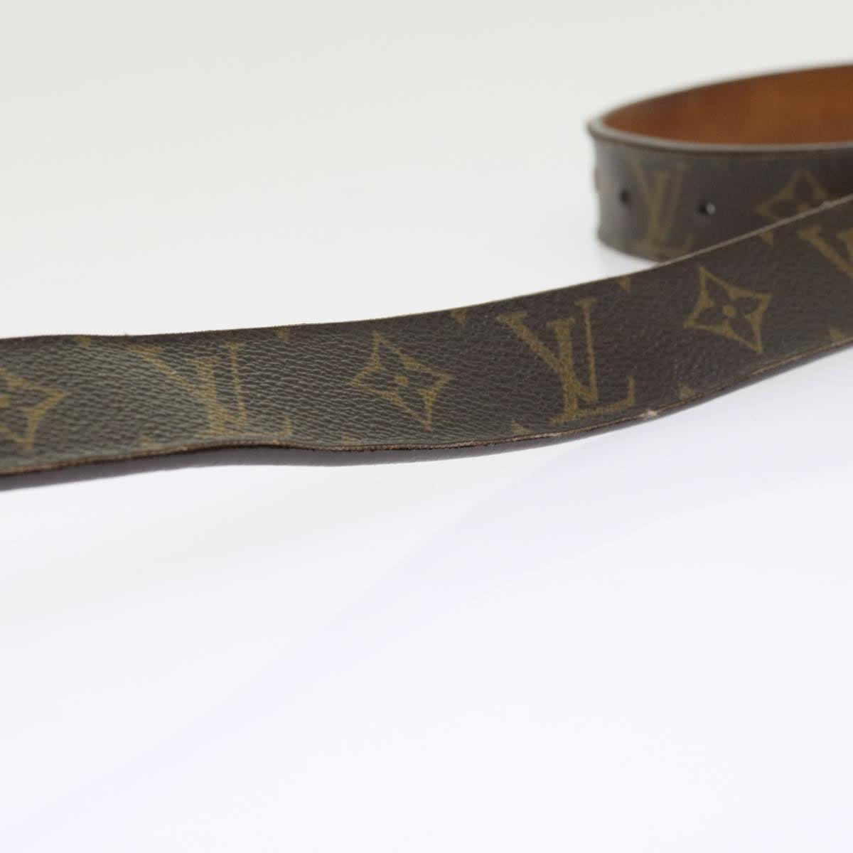 LOUIS VUITTON Monogram Ceinture Carre Belt 29.5""-34.3"" M6800 LV bs8625
