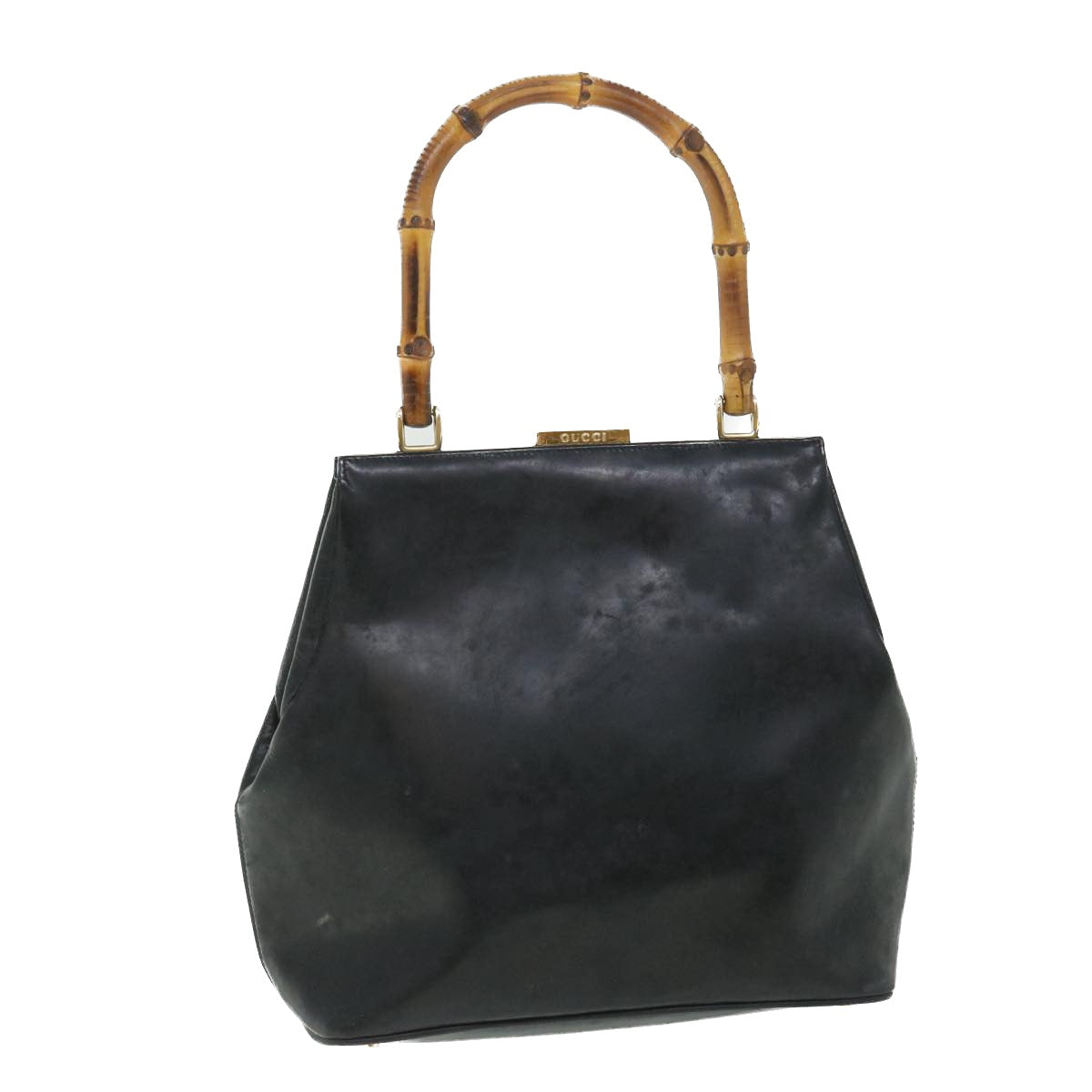 Luxury Gucci Bamboo Hand Bag Leather Black 000 781 0295  bs8627
