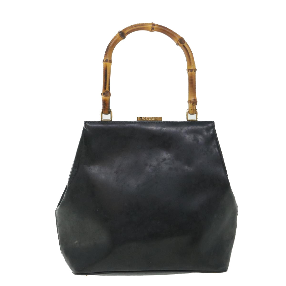 Luxury Gucci Bamboo Hand Bag Leather Black 000 781 0295  bs8627