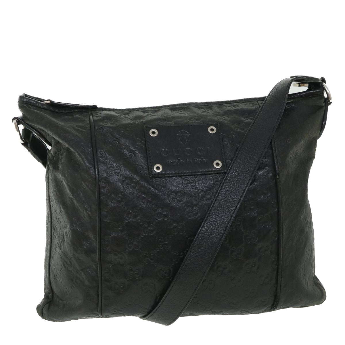Luxury Gucci GG Canvas Guccissima Shoulder Bag Black 190279  bs8641