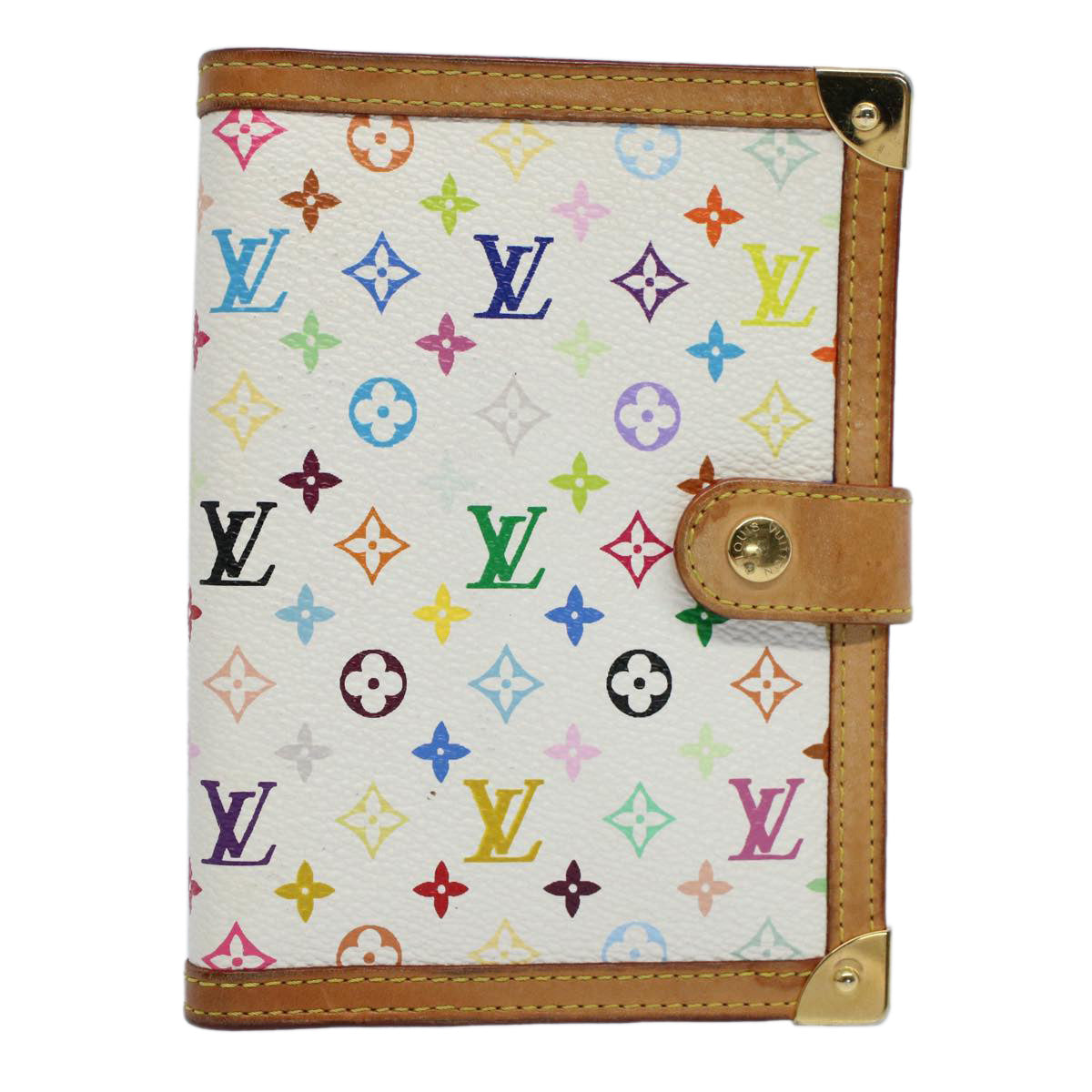 LOUIS VUITTON Multicolor Agenda PM Day Planner Cover White R21074 LV bs8662