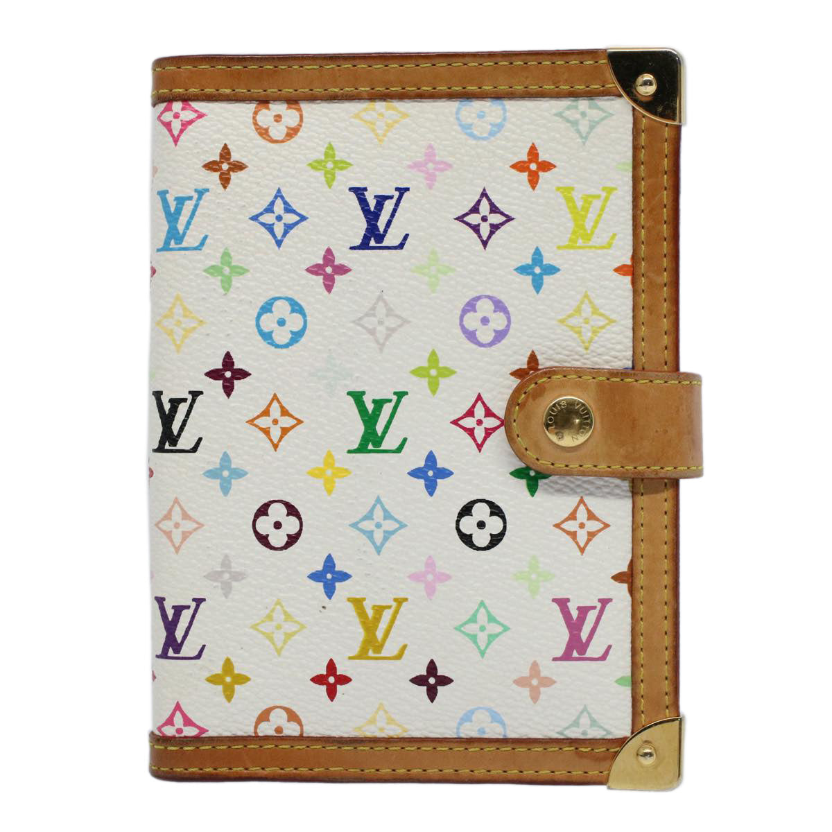 LOUIS VUITTON Multicolor Agenda PM Day Planner Cover White R21074 LV bs8662