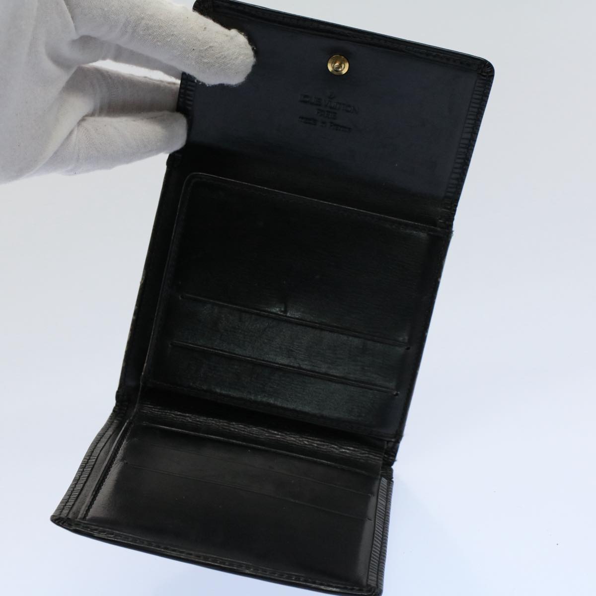 LOUIS VUITTON Epi Damier Graphite Wallet Leather 4Set Black LV bs8671