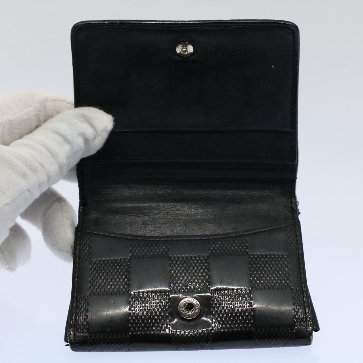 LOUIS VUITTON Epi Damier Graphite Wallet Leather 4Set Black LV bs8671