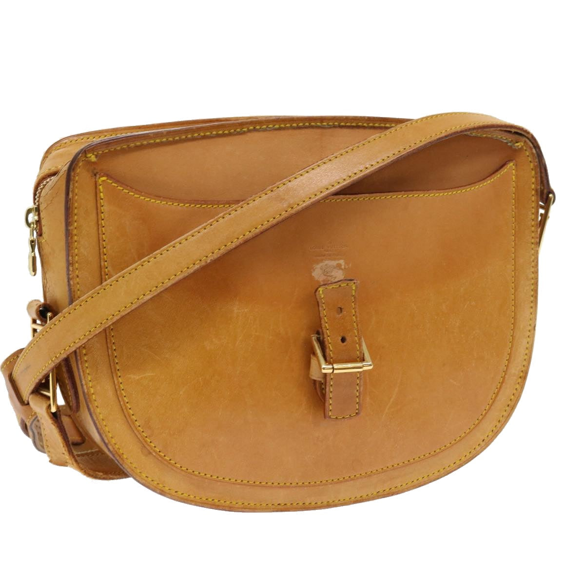 LOUIS VUITTON Nomad leather Jeune Fille GM Shoulder Bag Beige LV bs8718