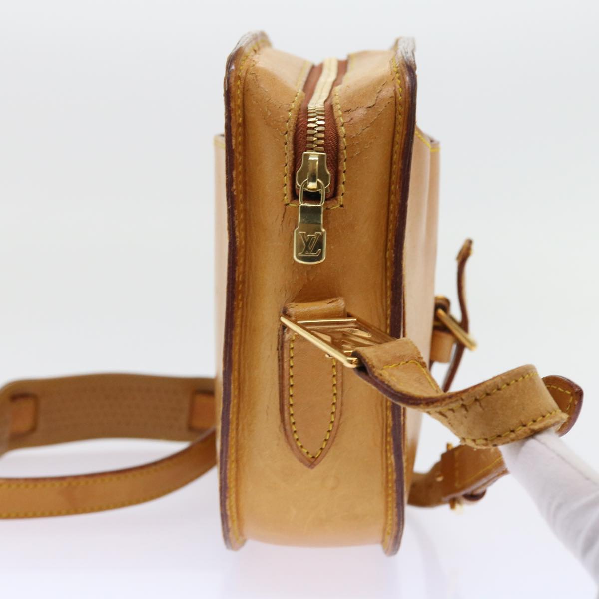 LOUIS VUITTON Nomad leather Jeune Fille GM Shoulder Bag Beige LV bs8718