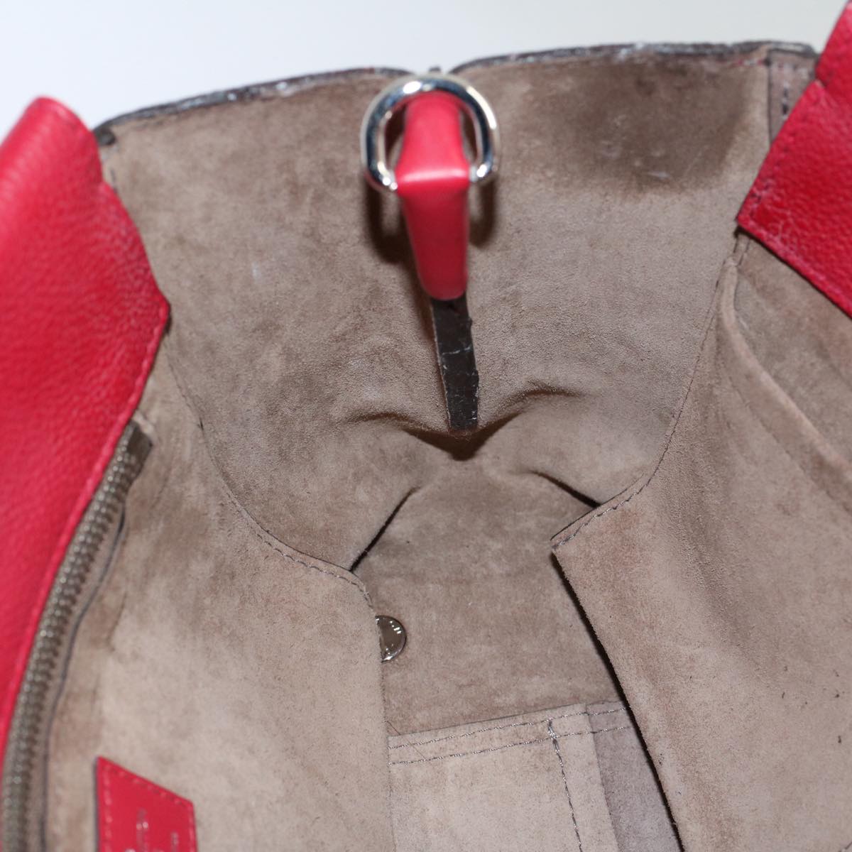LOUIS VUITTON Monogram Velours Tote W PM Tote Bag Red M94637 LV bs8832