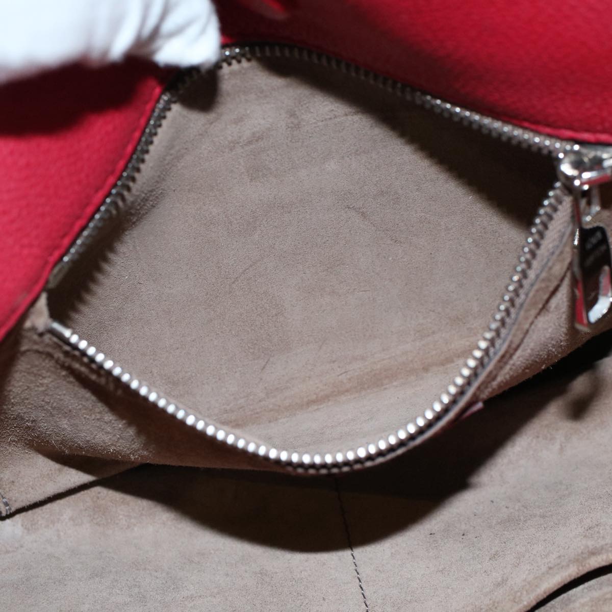 LOUIS VUITTON Monogram Velours Tote W PM Tote Bag Red M94637 LV bs8832