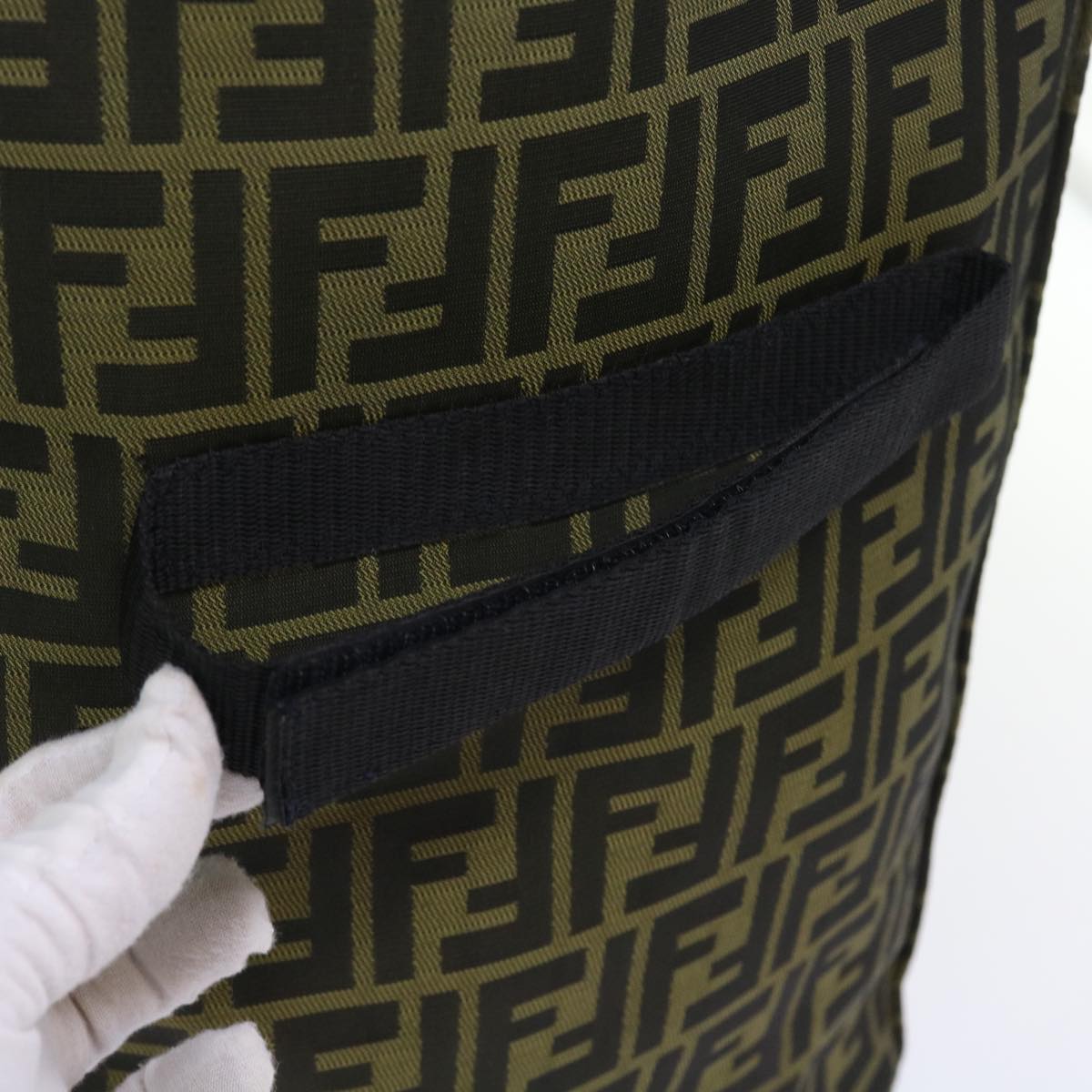 Luxury FendiZucca Canvas Carry Bag Black Brownbs8850