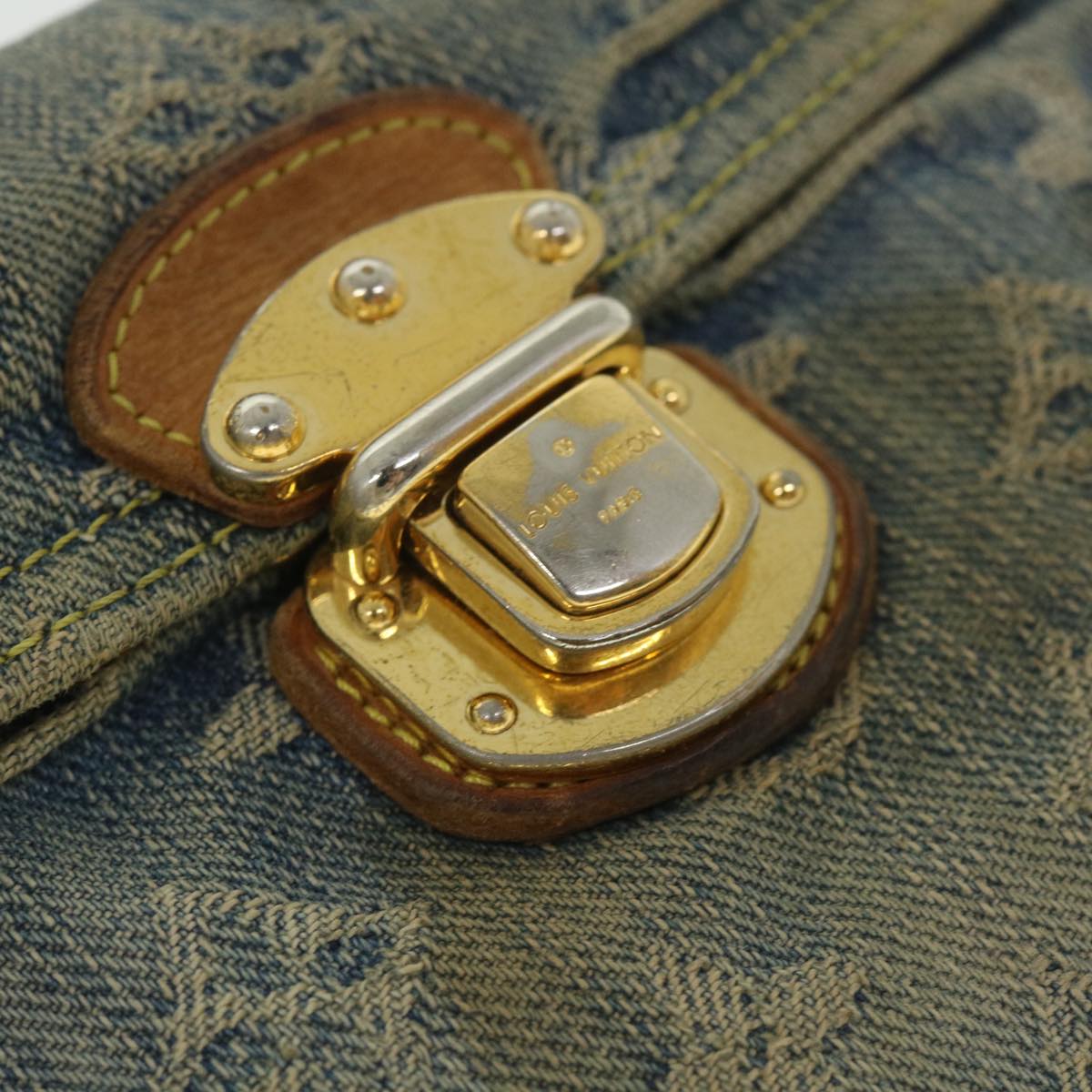 LOUIS VUITTON Monogram Denim Portefeuille Amelia Wallet Blue M95511 bs8896