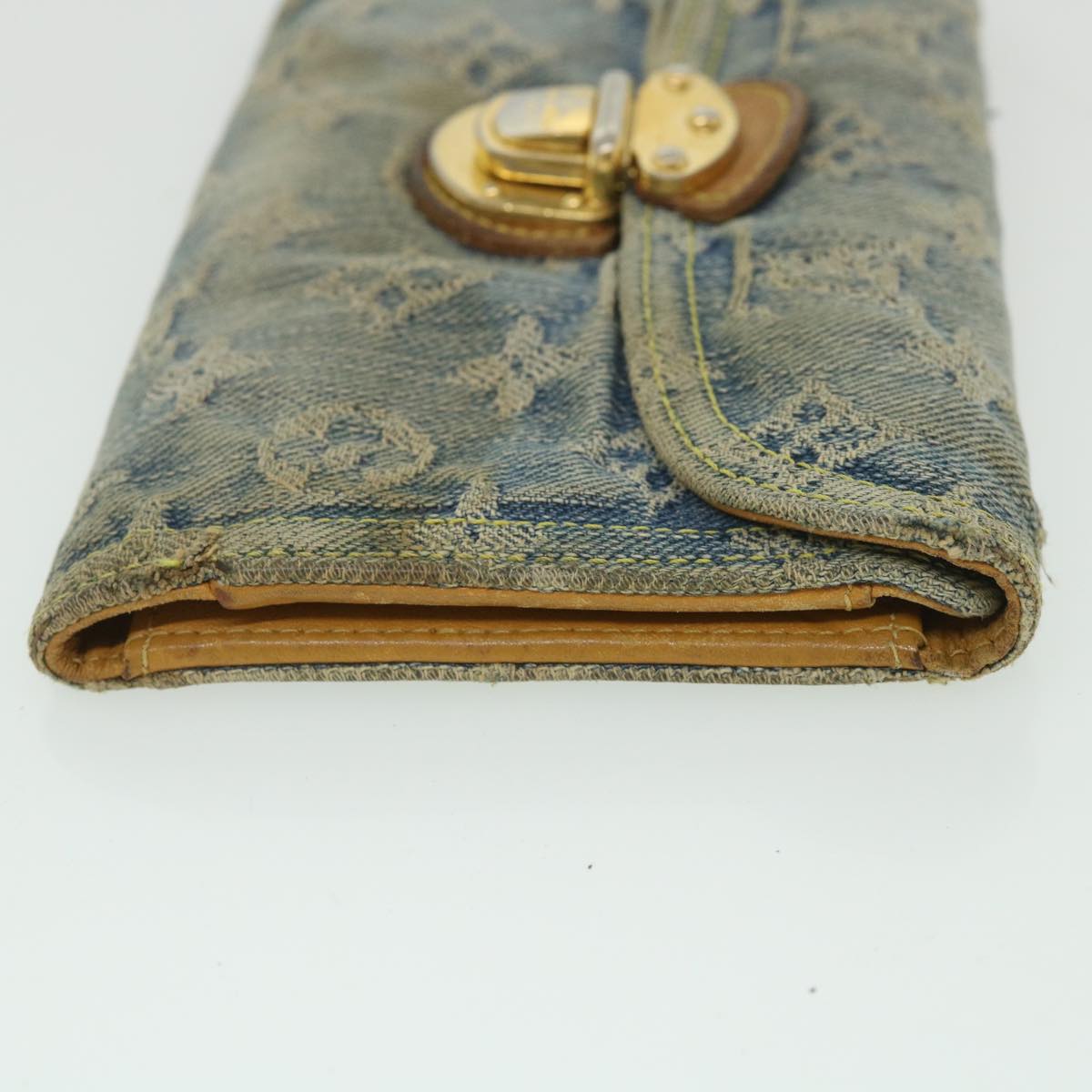 LOUIS VUITTON Monogram Denim Portefeuille Amelia Wallet Blue M95511 bs8896